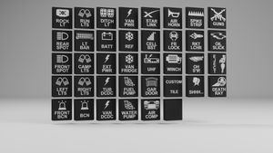 AUX Switch Panel ID Tiles – Pack of 6 & AUX ID Mounting Plate 3